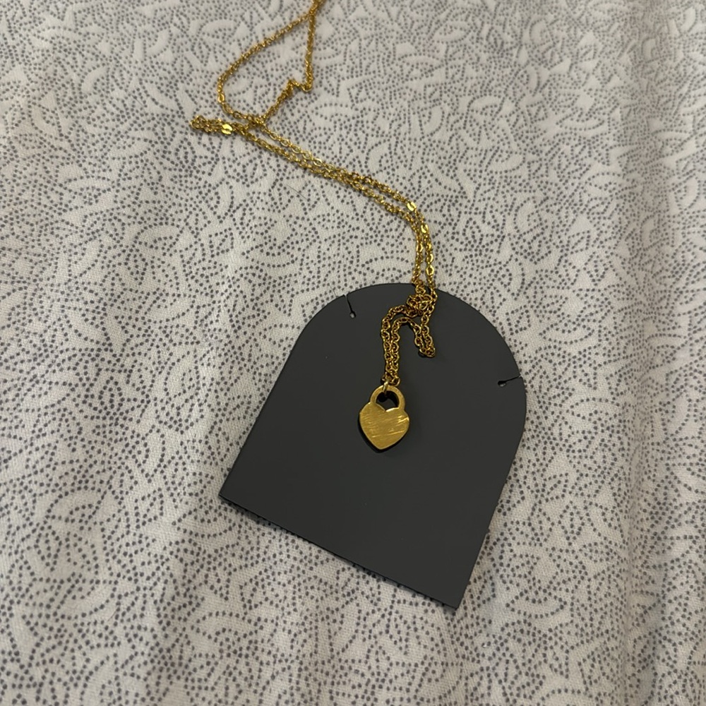 Gold Fashion Jewelry Heart Pendant Necklace - Picture 3 of 4